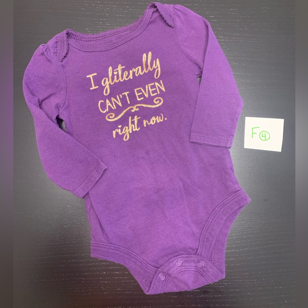⭐️4/$5.00⭐️ George 6-12m Long Sleeve Purple Onesie